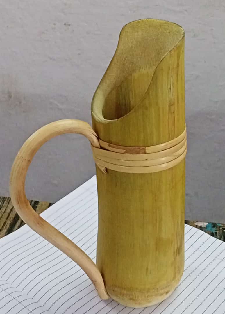 Bamboo water jug made by trainee